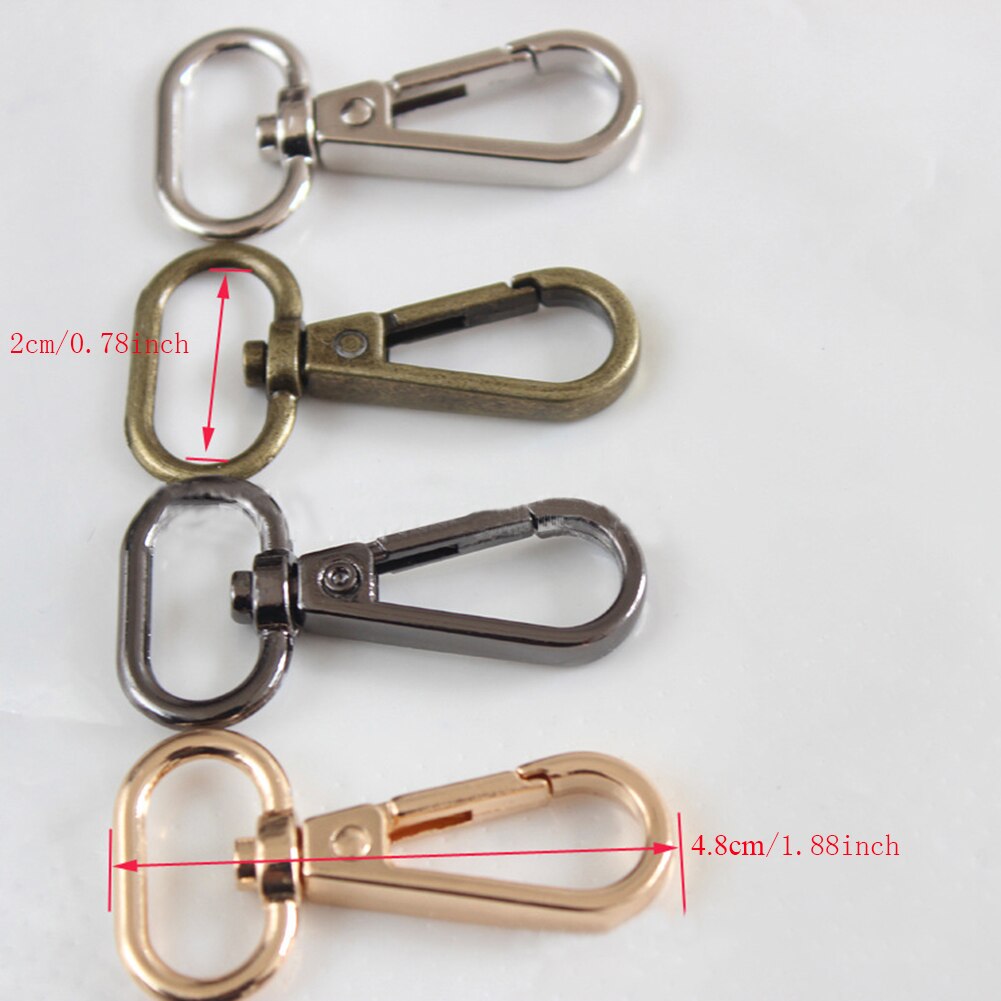1-5 pçs 4 tamanhos de metal giratória gatilho lagosta fecho snap gancho fivela chave colhedor para diy artesanato mochila saco peças acessórios