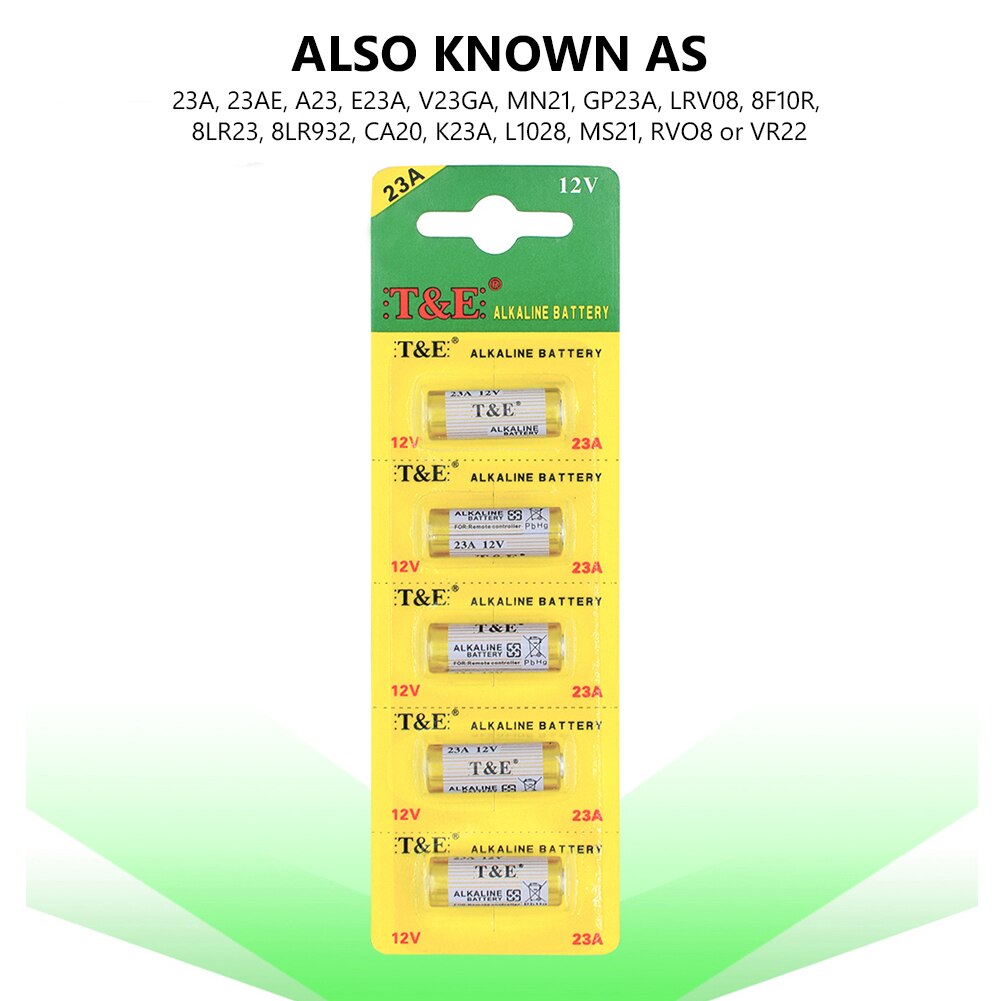 5 Pieces Small Battery 23A 12V 21/23 A23 E23A MN21 MS21 V23GA L1028 Alkaline Dry Battery Toys Remotes Bateria Long Lifespan