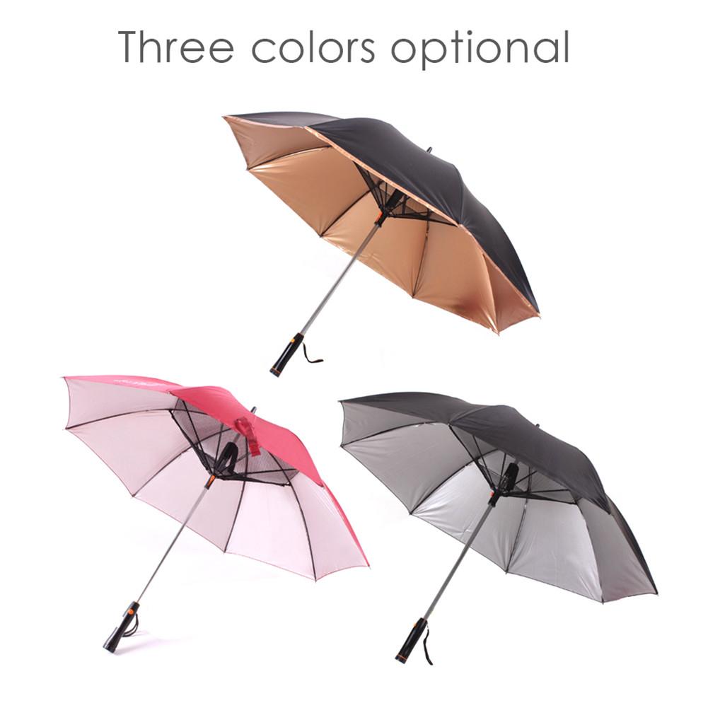 Paraplu met Ventilator USB Lange Handvat Zon-Proof Paraplu Uv-bescherming Parasol met Ventilator Koele Paraplu