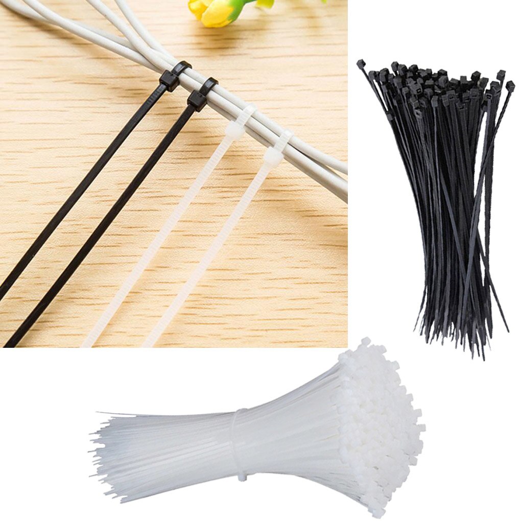 100pcs/Set Cable Tie Self-Locking Plastic Nylon Tie Organiser Fasten Cable Wire Cable Reusable Standard Wire Zip Ties 3x150mm
