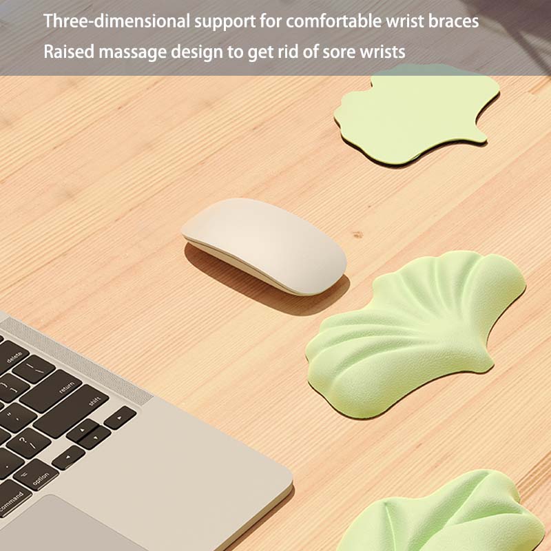 3pcs Keyboard Wrist Rest Pad Set, Ergonomic Leaf Shape Mouse Pad With Non-Slip PU Base, Pain Relief Memory Foam Mouse Wrist Rest
