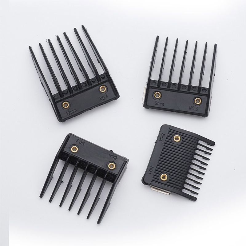4Pcs Universal Hair Clipper Limit Comb Guide Attachment Size Barber Replacement 3/6/9/12mm Shaving Combs