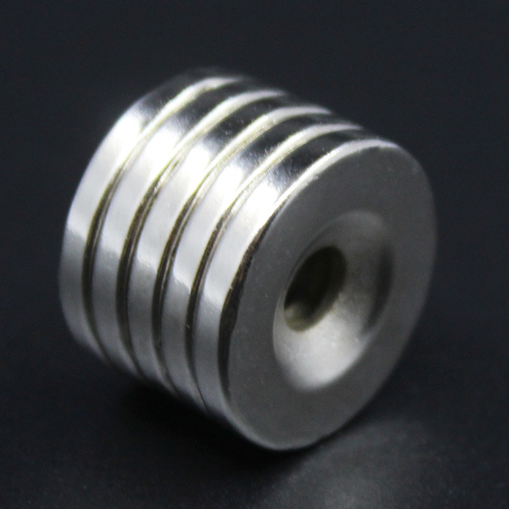 5/10/50 imanes de neodimio de 20mm x 3mm agujeros y 5mm n35 ndfeb redondos, superpotentes y permanentes, discos de 20 x 3 agujeros y 5 unidades.