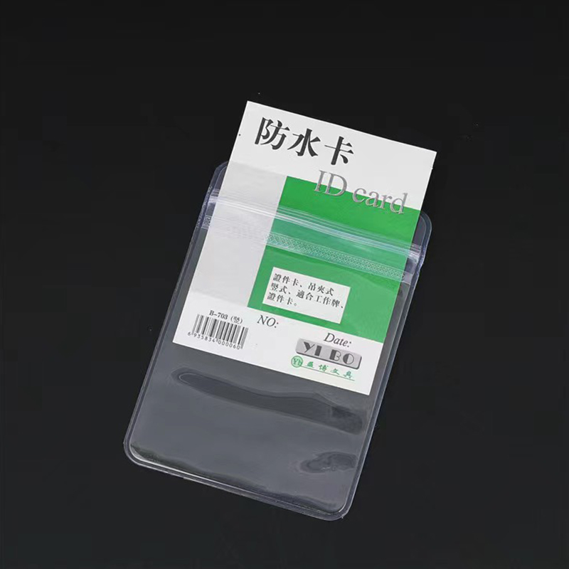 50 Uds. Portatarjetas transparente de PVC resistente al agua, portatarjetas de plástico para tarjetas de identificación para tarjetas de empleado, tarjetas de estudiante, tarjetas de crédito