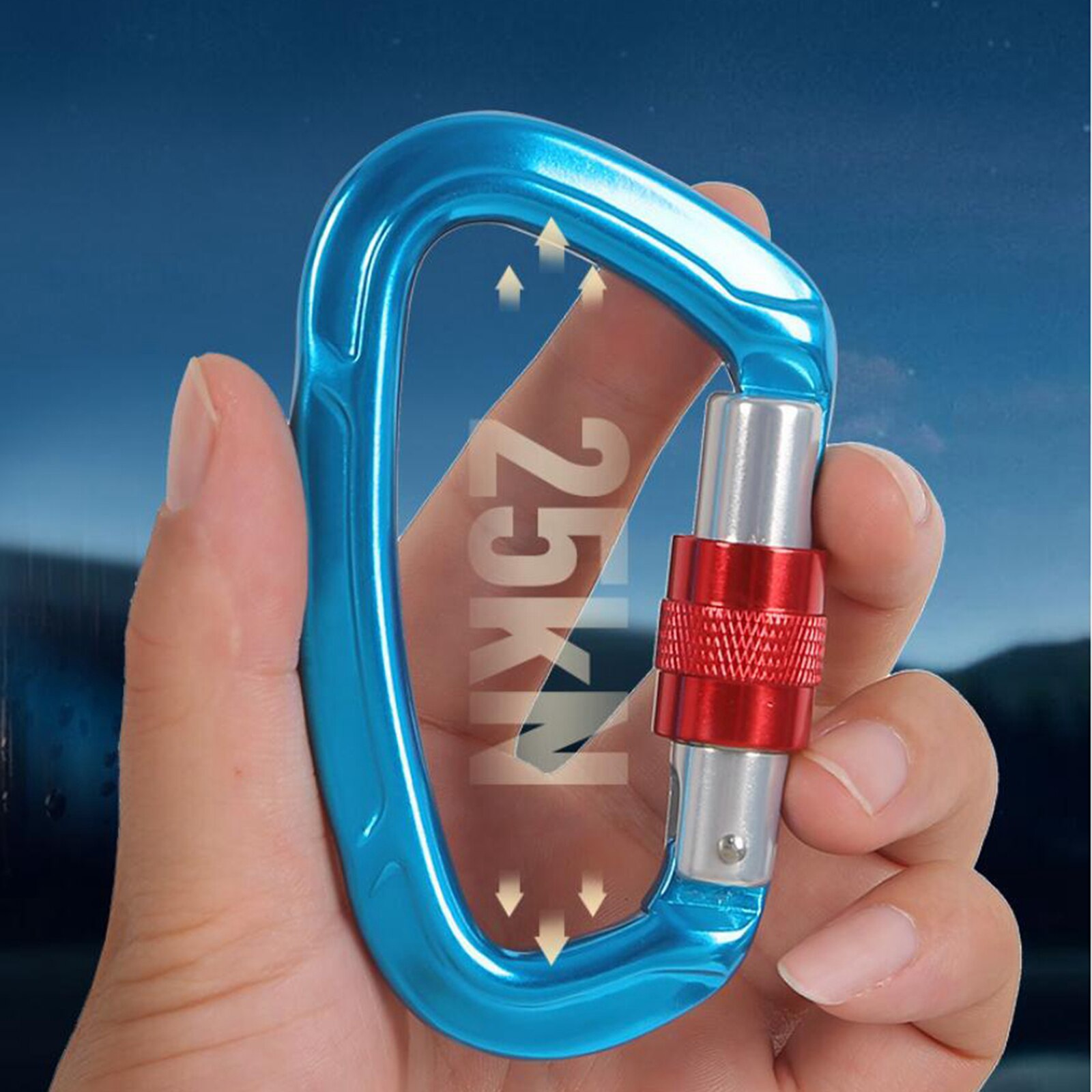 Climbing Carabiners CE Certificated 25KN (5620 lbs) High Strength Large Locking