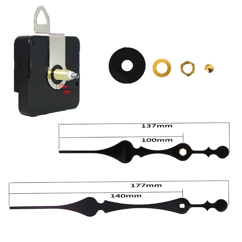 Quartz Clock Movement DIY Hands Wall Clock Movement Kit Mechanism Repair Parts Replacement Parts Sweep Silent Movement Set Wall