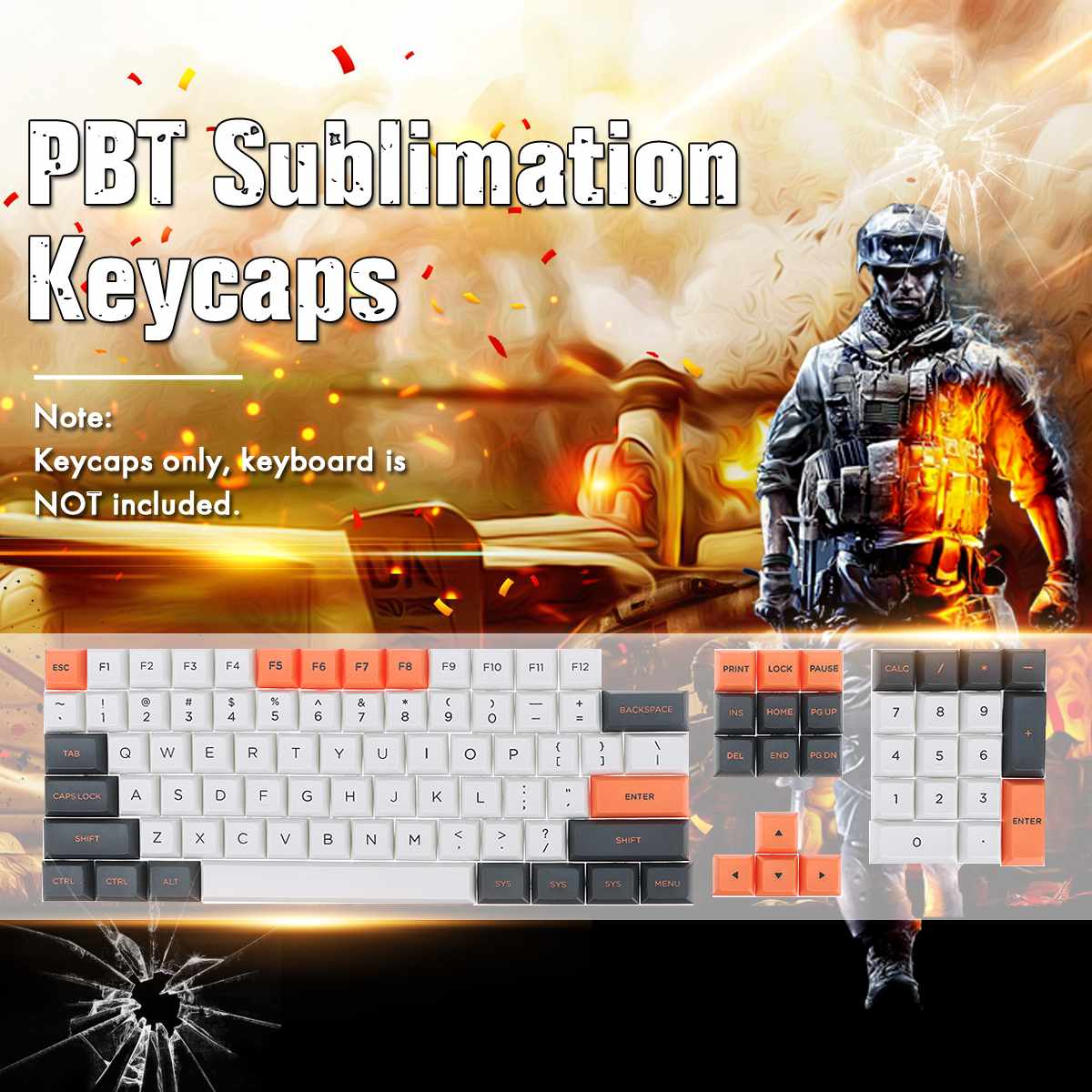 FEKER 61 Keys 104 Keys PBT Sublimation Keycaps Thermal Sublimation Process DSA Height
