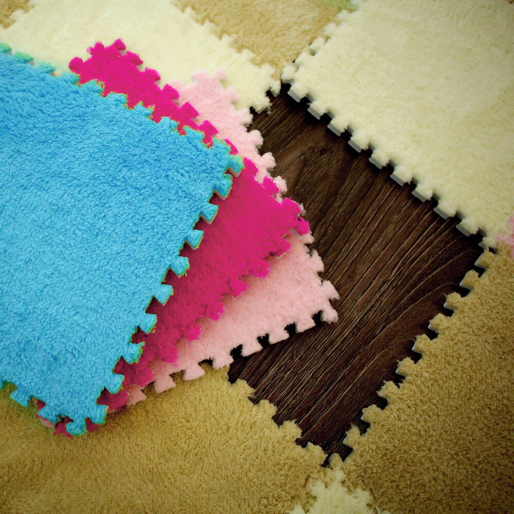 Tapis Puzzle en mousse pour enfants 25x25cm, en velours épais EVA, 7 couleurs pour sol bébé, pour salon,