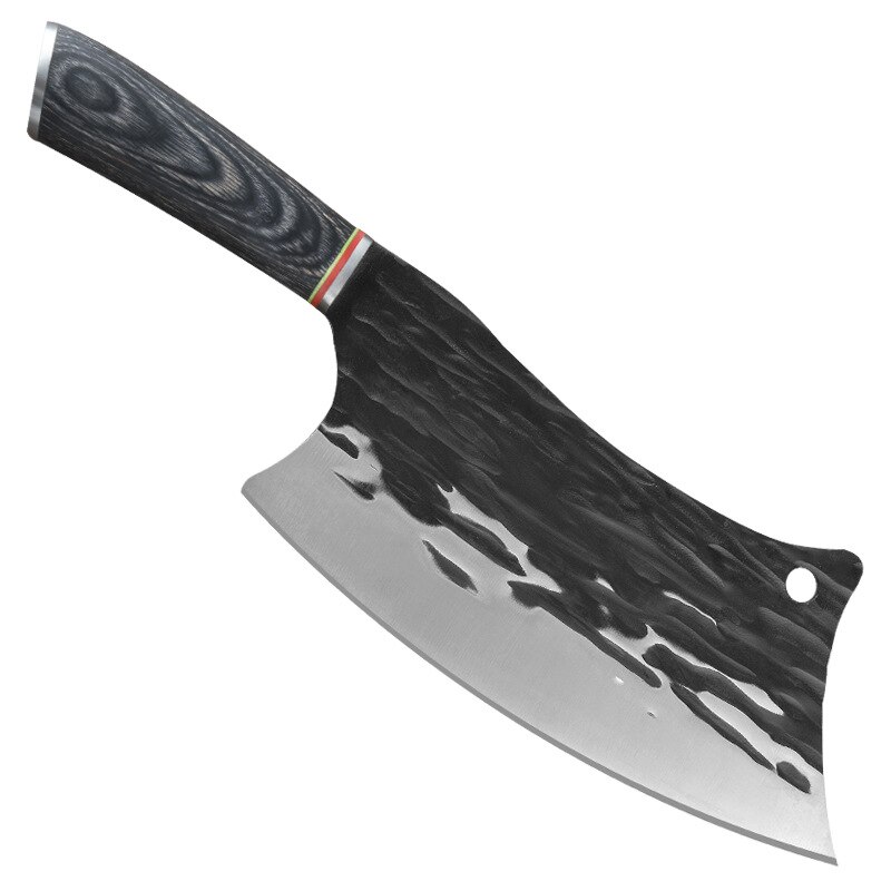 Couteau de Chef forgé Super tranchant, couteau de boucher, couteau de cuisine chinois en acier inoxydable, outils de cuisine avec manche en bois: WHITE