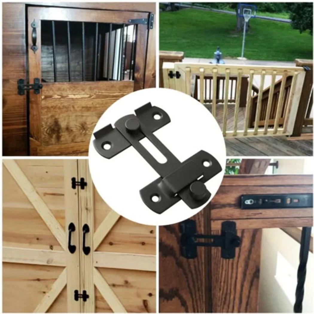 Serratura della porta chiavistelli del cancello chiusura a scatto chiavistello della porta in acciaio inossidabile chiusura a scatto nera opaca serratura dell'armadio di sicurezza hardware del bullone della porta scorrevole