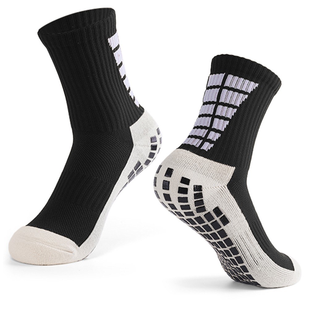 Gleicher typ wie trusox fußballsocken, rutschfeste fußballsocken für herren, sport, fitnessstudio, laufen, fitnesssocken, baumwoll-calcetines: Schwarz