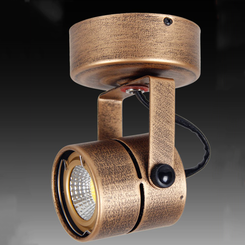 Retro LED Surface-Mounted Holofotes, Europeu e Americano Sala, TV Fundo, Luzes de parede, Loja de roupas, Track Lights