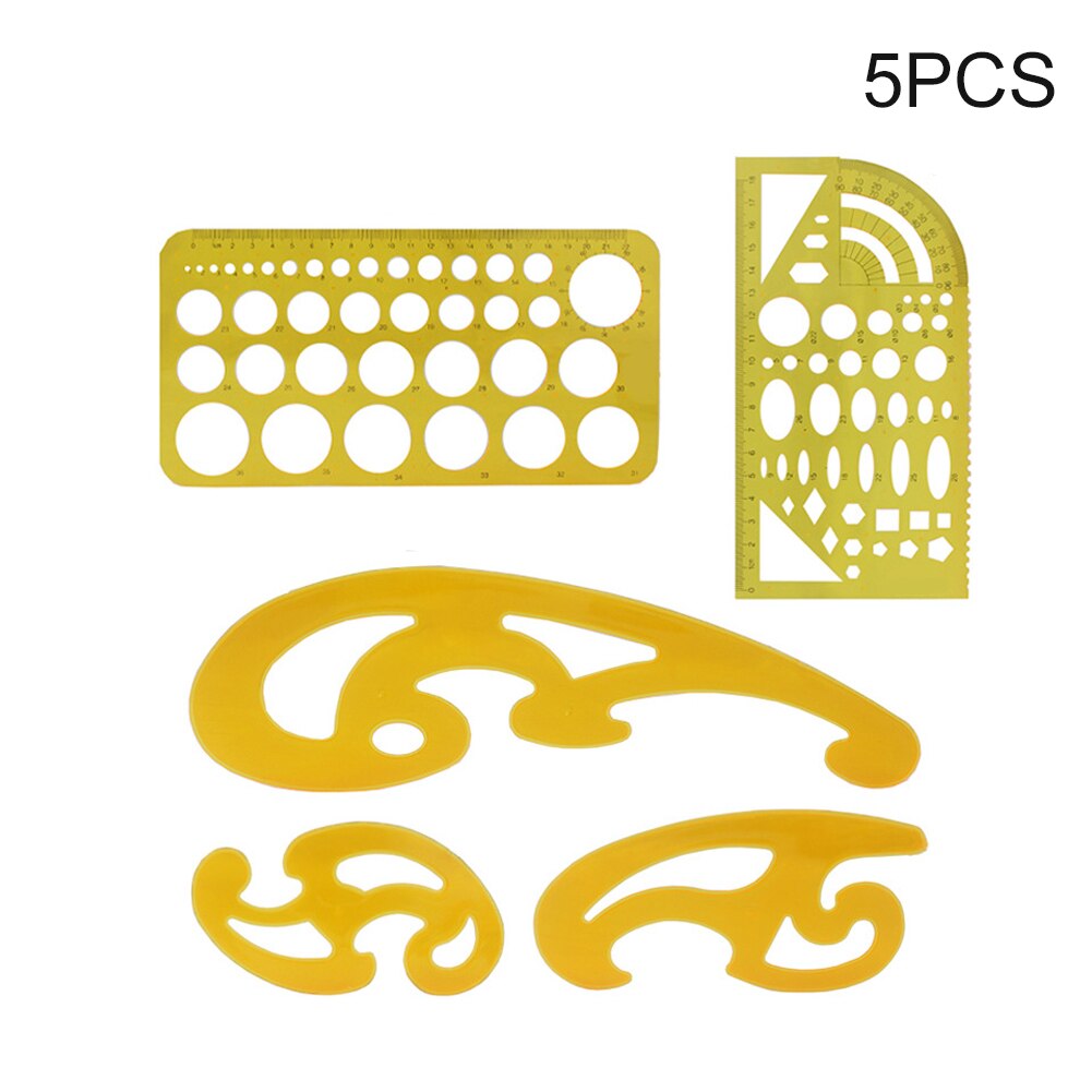 Accessories Construction Ruler Shapes Stencil Symbol House Plan Portable Furniture Templates For Architecture Drafting Tools: 5pcs