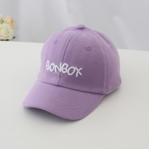 Baseball Cap Plain Kids Boys Strapback Solid Hats Hook-N-Loop: Purple 