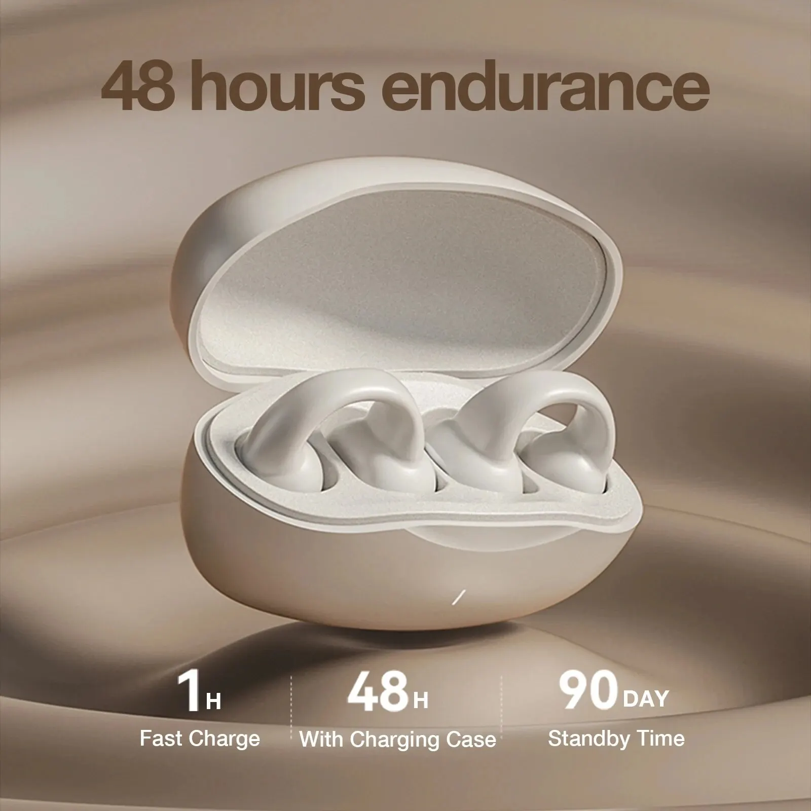 Pendientes auriculares inalámbricos Bluetooth 5,3 auriculares de oído abierto conducción de aire para deporte correr auriculares de uso indoloro
