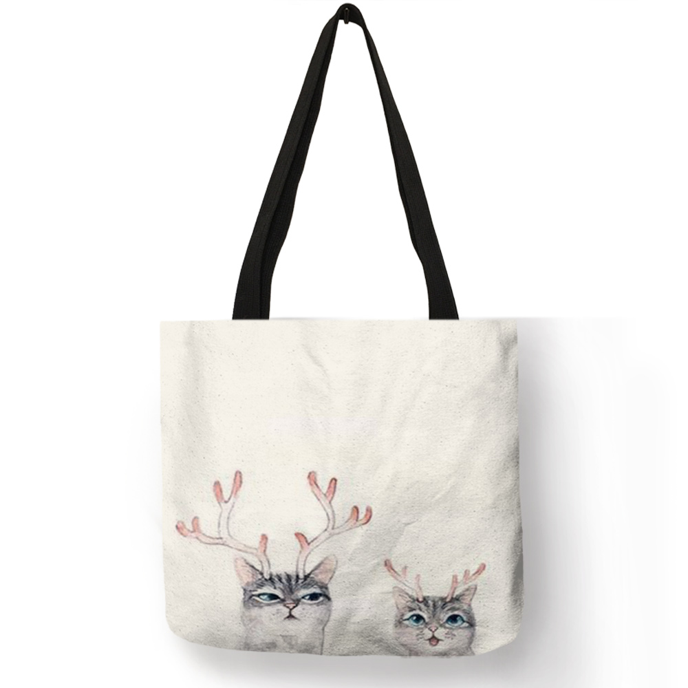 Bolsos de mano pintados a mano con acuarela para mujer, bolso de hombro con estampado Floral de gato bonito, bolso de mano para oficina, bolsos de compras informales diarios: 005