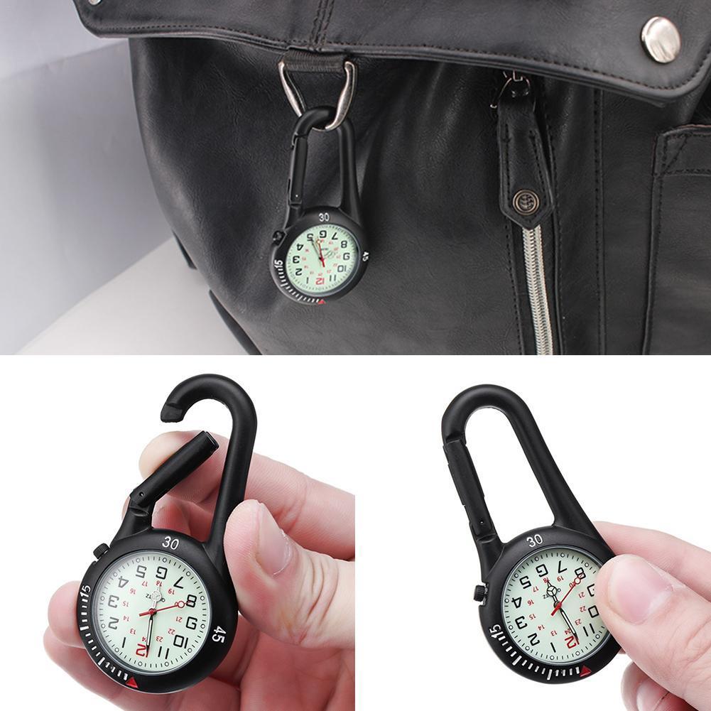 Jahrgang Uhr Karabiner Kompass Leuchtenden Multifunktions Sport Clip Korkenzieher Rucksack Tasche Medizinische Charme Uhren L4P5
