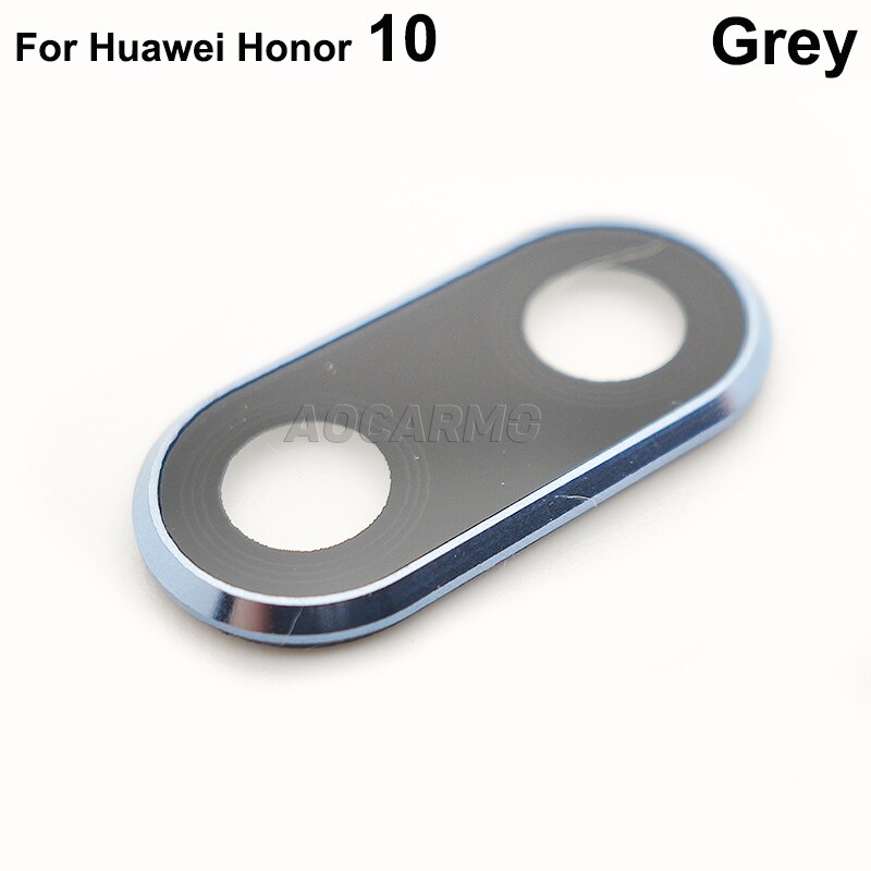 Aocarmo Voor Huawei Honor 10 /10 Lite Belangrijkste Camera Lens Rear Back Camera Lens Glas Met Frame Ring Cover sticker: 10 --Grey