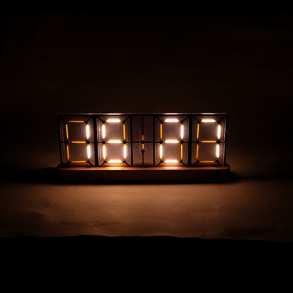 Reloj con filamento de cerámica Led para escritorio, reloj con iluminación analógica Retro, adornos creativos, Base de madera, Control remoto por infrarrojos, de