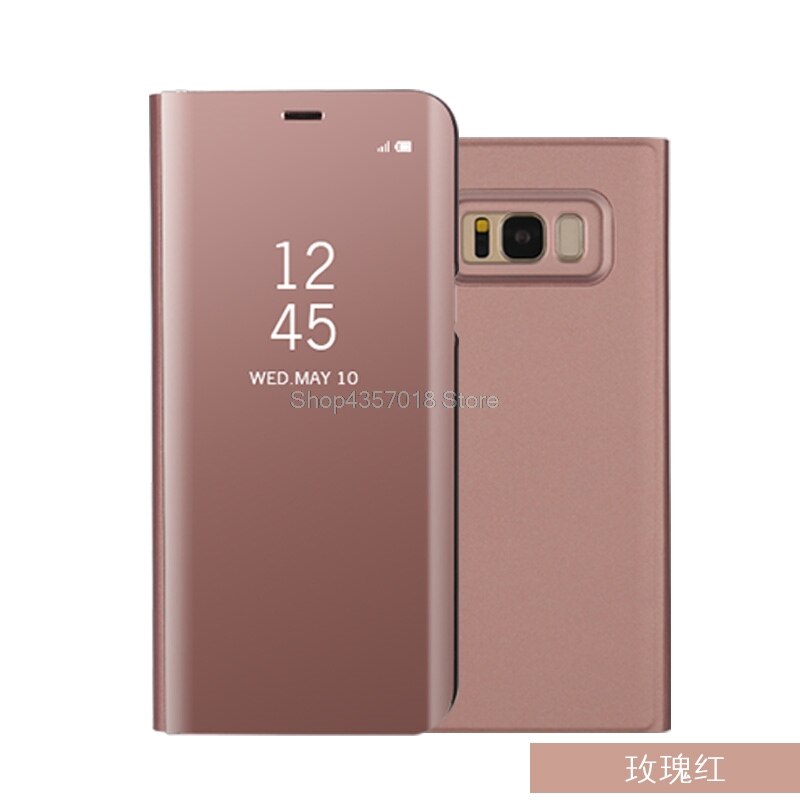 Para samsung galaxy s8 g950f g950fd caso espelho de luxo smart view janela flip caso para samsung s8 s 8 SM-G950F SM-G950FD SM-G950: Rose Gold / Only Case