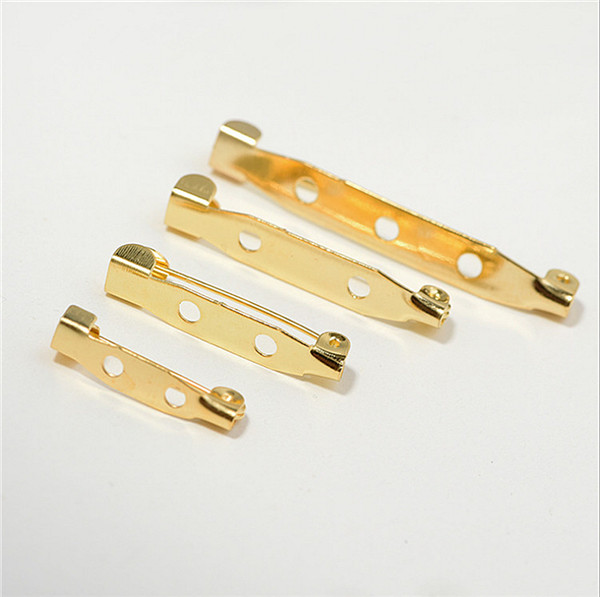 50PCs 15/20/25/32/38/40/45mm Brooch Base Back Bar Pins Findings Jewelry Making Clip Safty Catch Findings Pin Back Brooch: Gold / 20mm