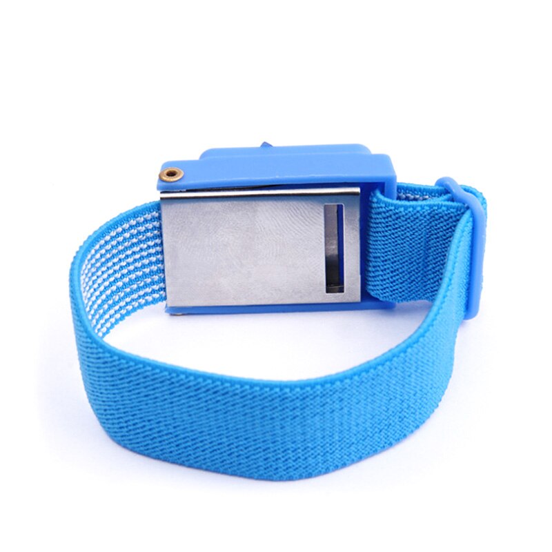 Azul anti estática pulseira de pulso sem fio eletrostática pulseira ajustável braço acessórios para mulheres pulseiras masculinas