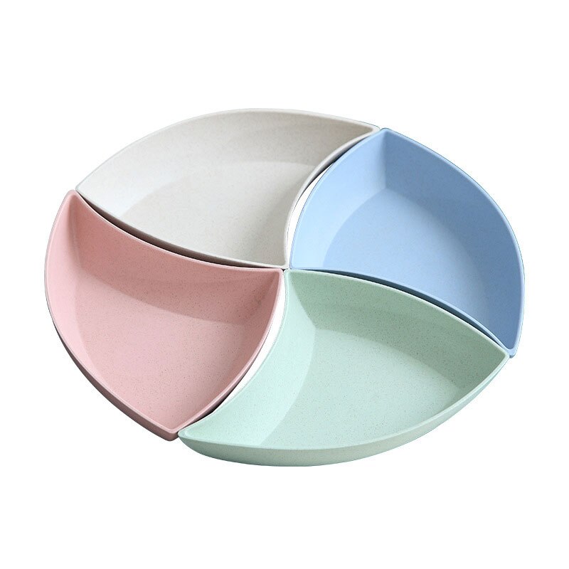 Dinnerware Rice Bowl Plate Set Combination Round Circle Food Tray Fruit Sara Dishes For Lunch And Dinner Plastic Tableware