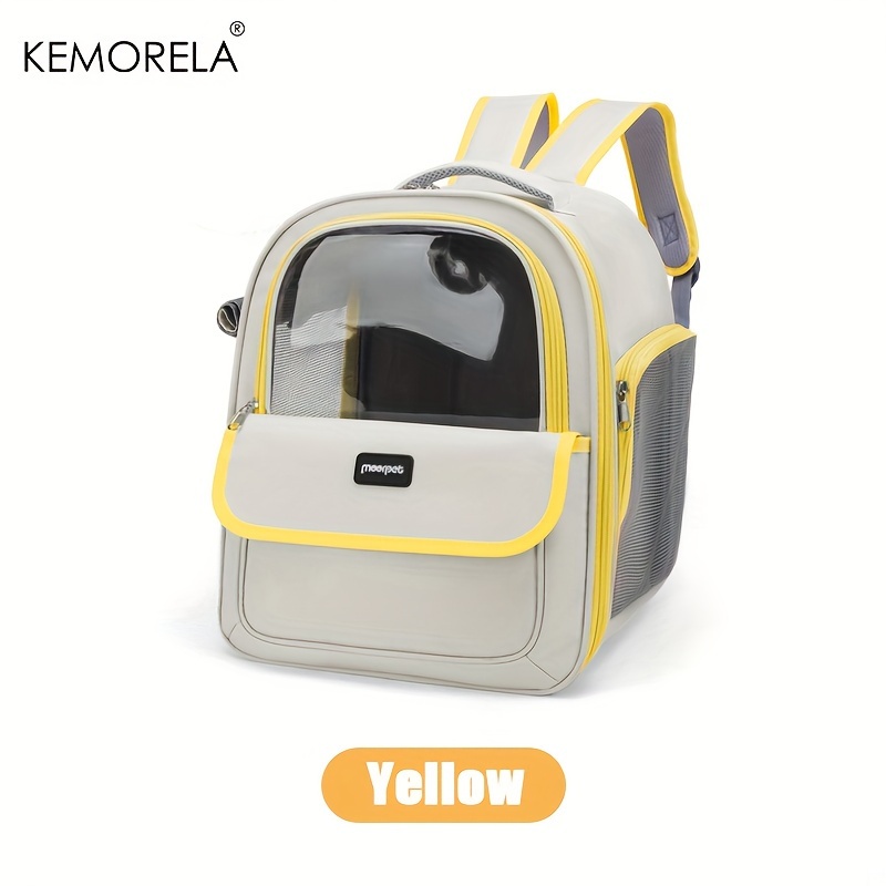 KEMORELA-mochila para mascotas para gatos y perros, cápsula transparente grande para exteriores, bolsa de transporte transpirable, suministros para mascotas: Rojo
