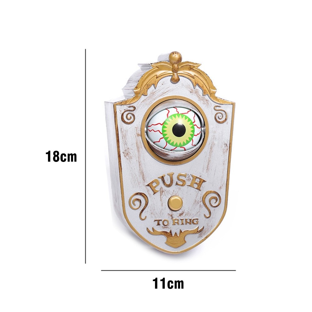 En eyed doorbell halloween dekorasjon med brennende øyne skremme stemme hjemsøkt hus dør dekorasjon elektrisk leketøy skrekk rekvisitter 1pc