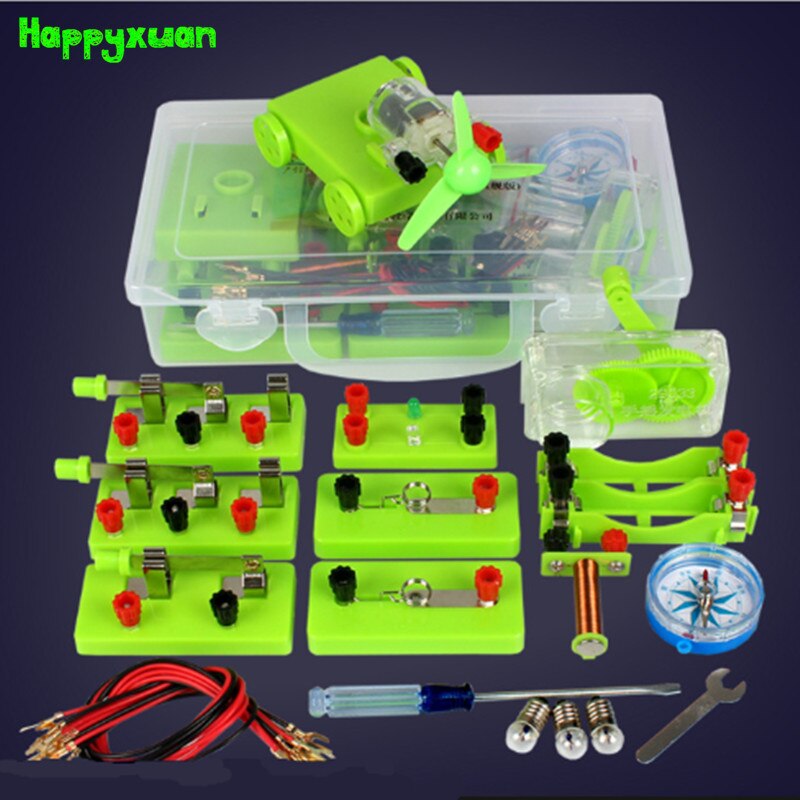 Happyxuan Elektrische Circuit Kits voor Kids School Lab Natuurkunde Elektromagnetische Experimenten Leermiddelen Wetenschap Speelgoed Generator