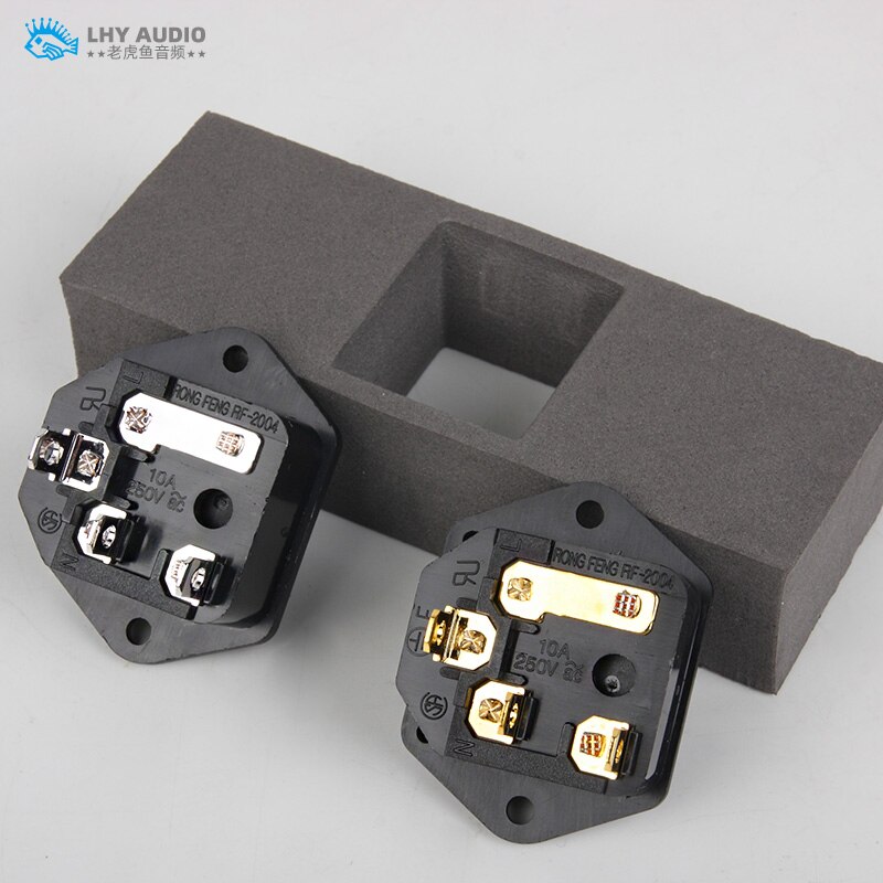 2022 Brand Originele Furutech FI-03 Ac Power Plug Socket IEC320-1 C14 Mannelijke Met Zekeringhouder Gold Rhodium Plated 10A 250V 1Pc