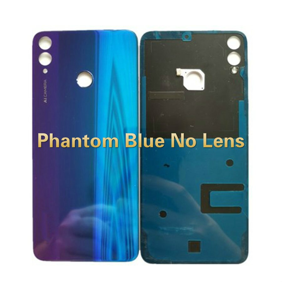For Huawei Honor 8X Back Battery Cover Glass Panel Rear Door Housing Case With Camera Lens For Honor 8X Back Cover JSN-L21: Phantom Blue No Lens