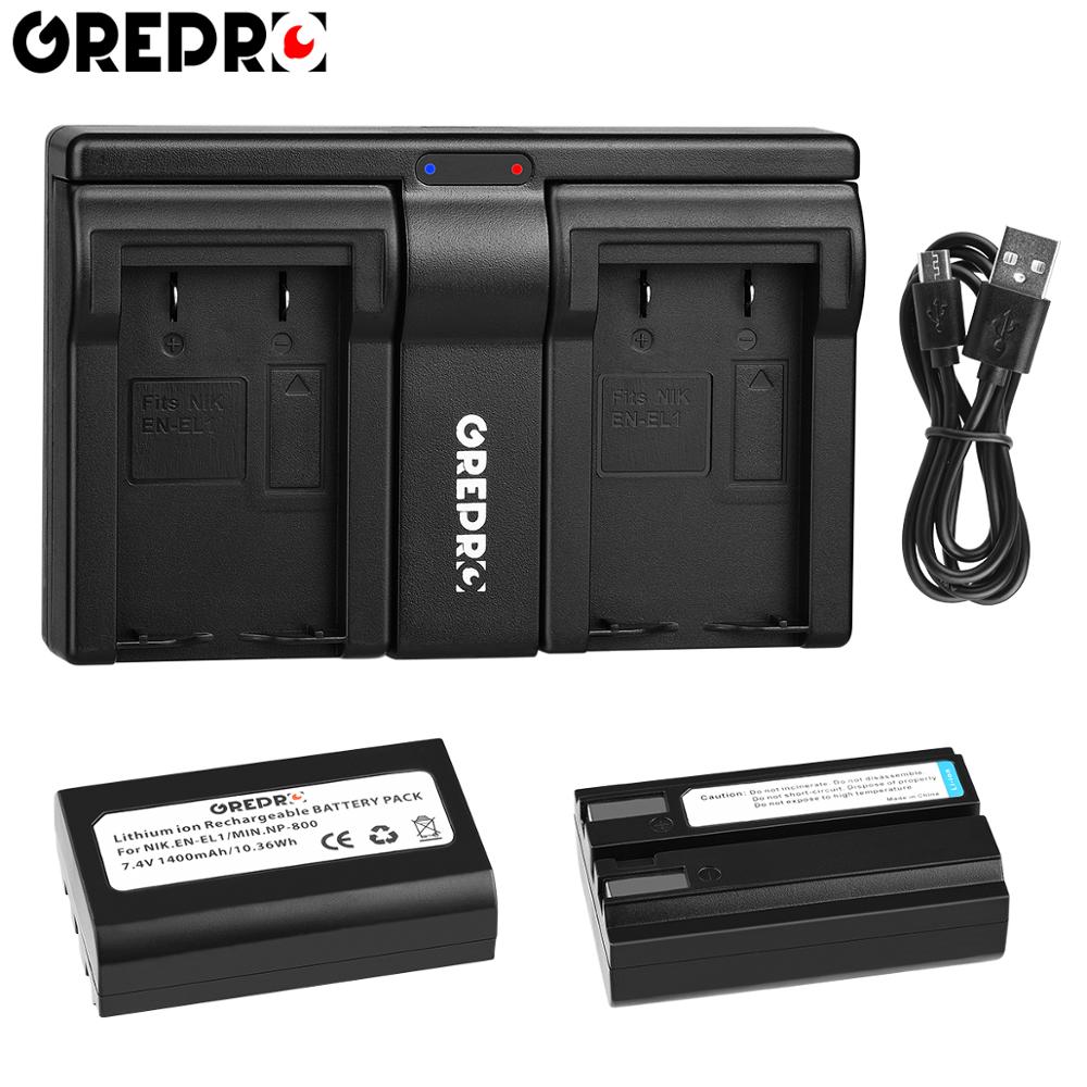 3Pcs EN-EL1 ENEL1 EN EL1 NP-800 Battery for Nikon Coolpix 500, 775, 880, 885, 990, 995, 4300, 4500, 4800, 5000, 5400, 5700, 8700: 2B with Charger