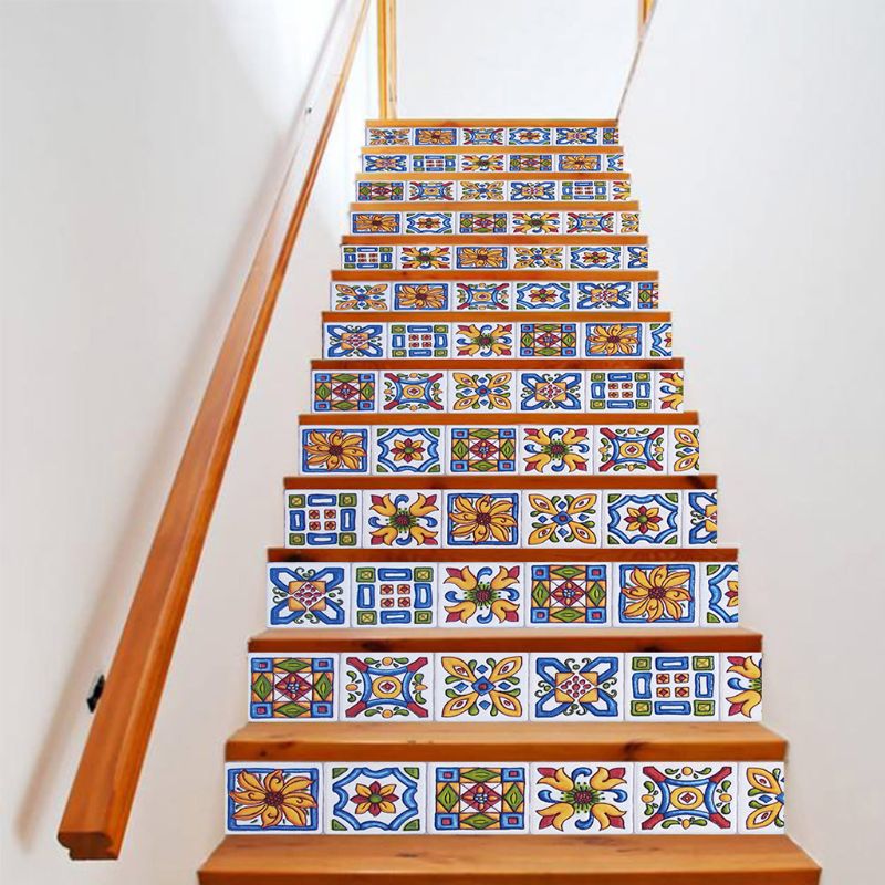 13pcs/set 3D Stair Riser Floor Stickers Waterproof Removable Self Adhesive DIY Stairway Decals Murals Home Decor: 47