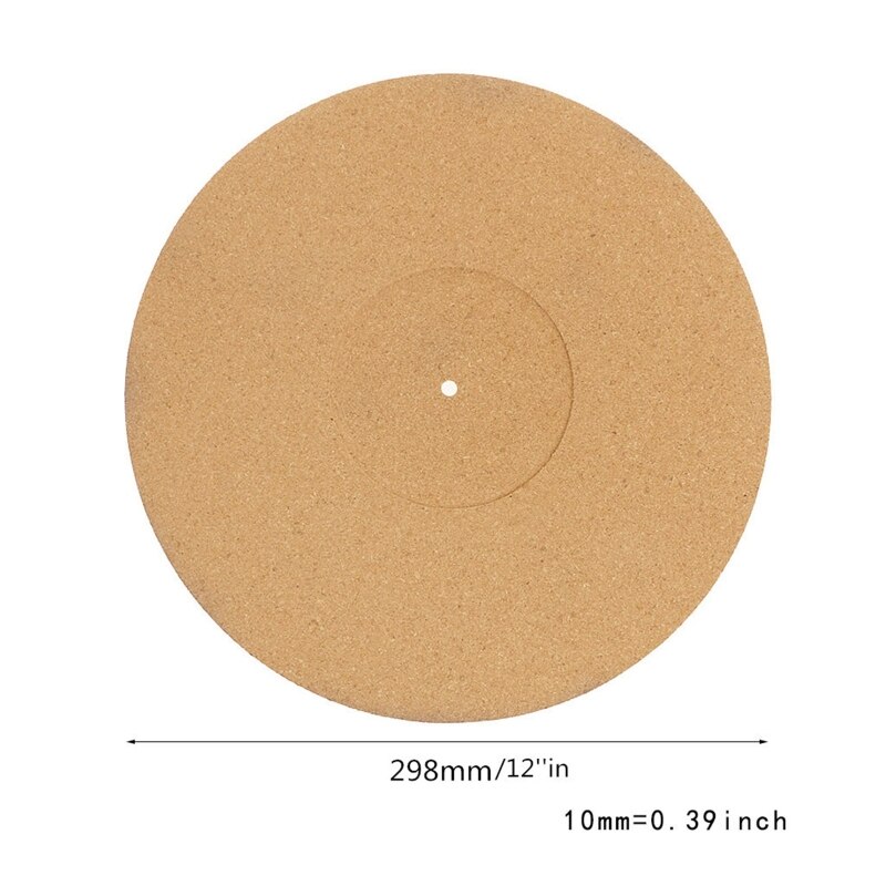 A0KB Cork LP Slip Mat Turntable Platter Mat for 12 inch LP Vinyl Record