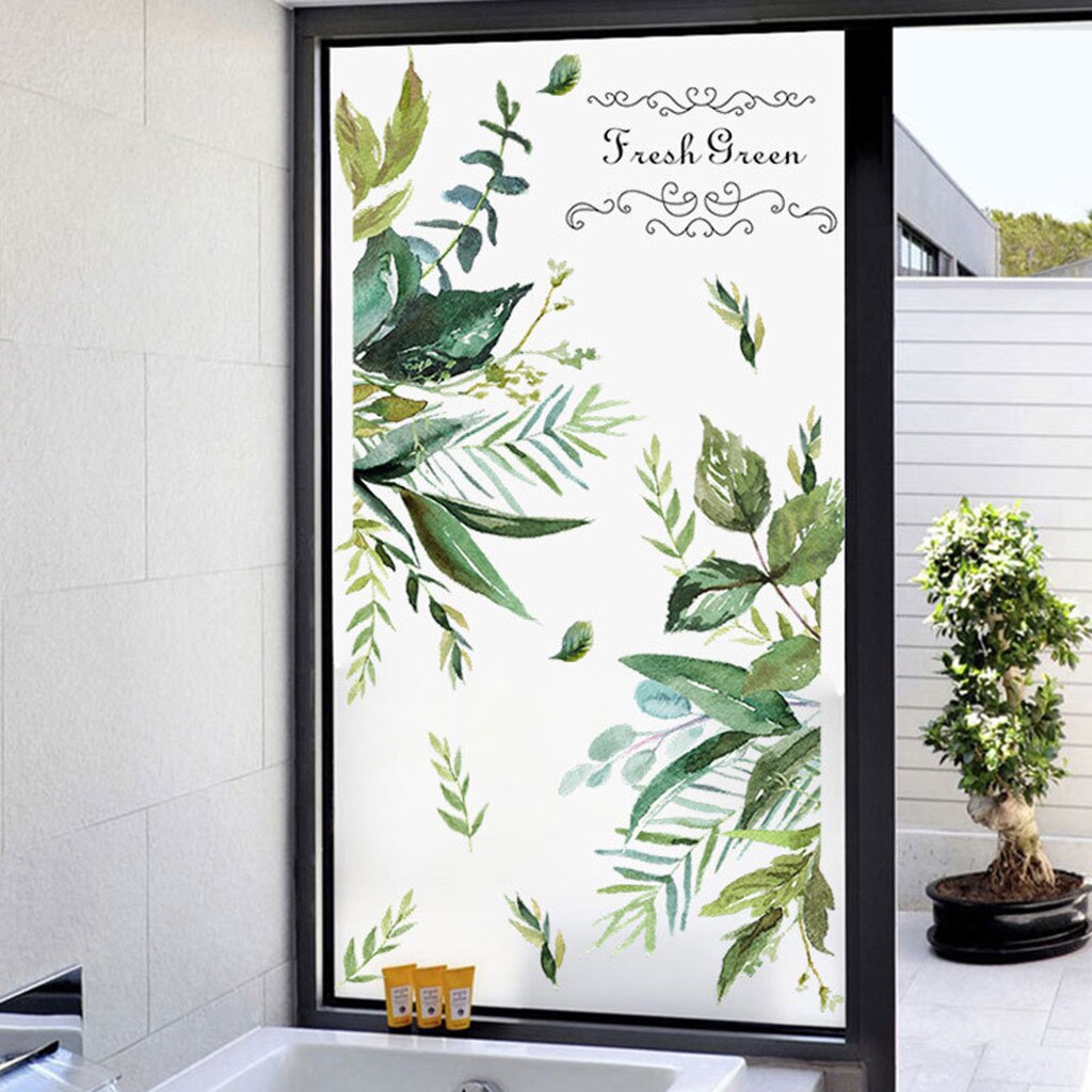 Green Leaf Rustic Style Wall Sticker Living Room T... – Grandado