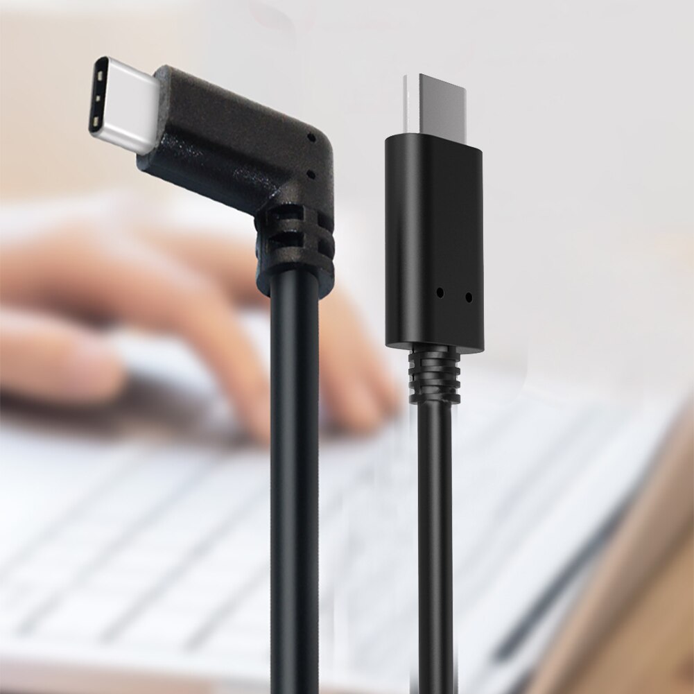 3m Potable 90 Degree Camera Accessory PVC Fast Charging Travel Power Line Black USB C PD Data Cable Home Stable For Oculus Quest