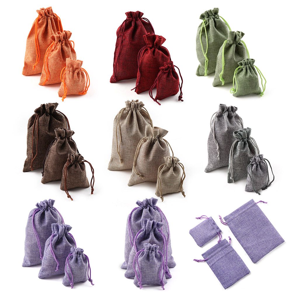 Pochettes en Jute hessien pour mariage | 10 pièces/paquets, nouvelle utile, sac pour mariage, de noël, pochette à cordon, maison
