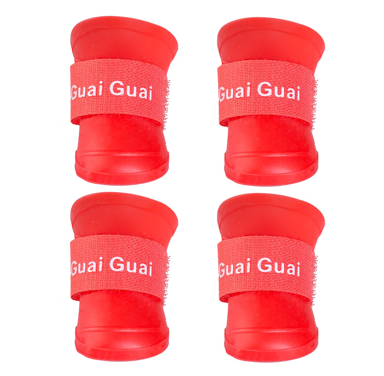 Waterproof Skidproof Pet Dog Rain boots Protective Rubber Shoes Booties: Red / s