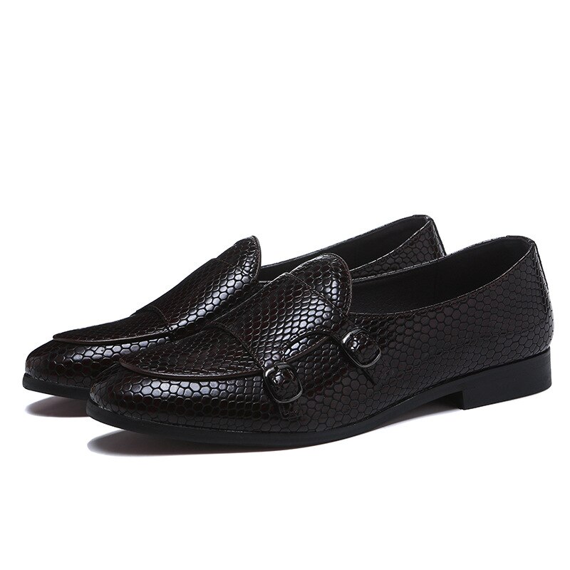 Men’s Navy Exotic Leather Loafers – Genuine Crocodile & Calfskin Slip-Ons