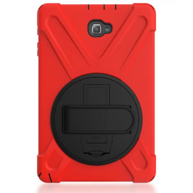 Funda para tableta Samsung Galaxy Tab S3 9,7 T820 T825, protector seguro para niños, a prueba de golpes, resistente, de silicona dura, soporte para mano + bolígrafo: Rojo