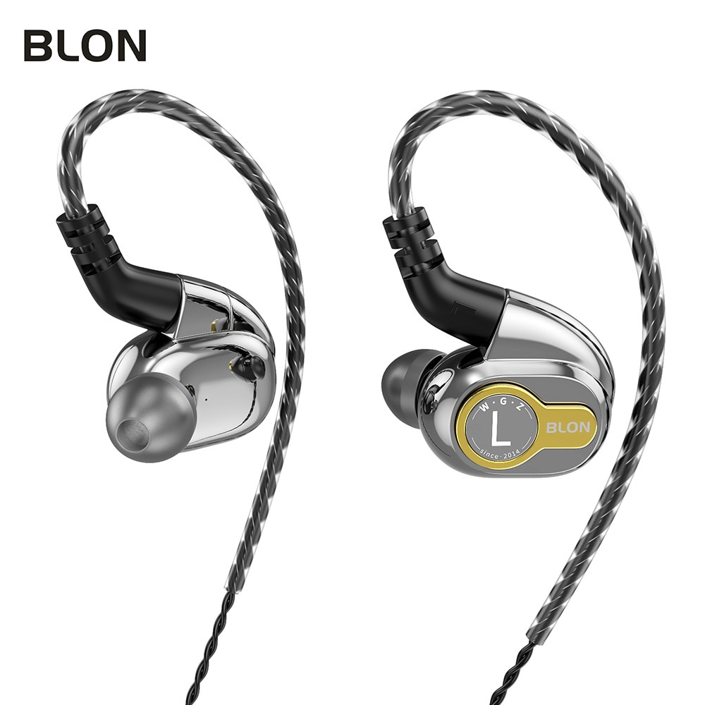 Blon BL-05 bl05 BL-03 bl03 10mm 2nd geração de nanotubo carbono diafragma cnt no ouvido fone alta fidelidade dj esporte fones: BL05 silver no mic