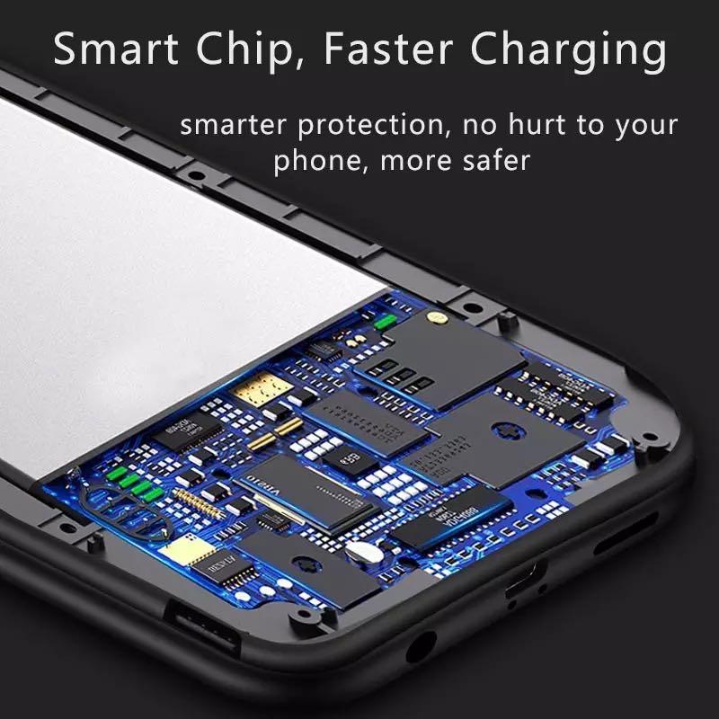 Redmi nota 9 fino à prova de choque 6800mah caso carregador de bateria para xiaomi redmi nota 9 backup power pack carregador capa caso