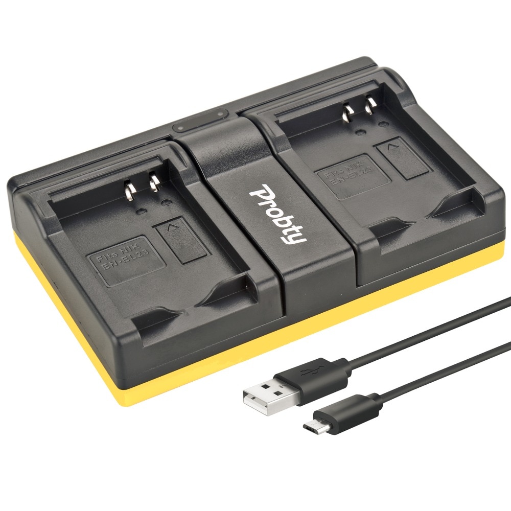 Probty EN-EL23 EN EL23 USB Dual Charger Voor Nikon Coolpix P600 PM159 P610S S810c P900S S810 P900