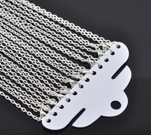 DoreenBeads 12 Stks 50.9 cm 20 "zilver kleur Geweven Chain Kettingen 4.2mm x 2.8mm (B14098)