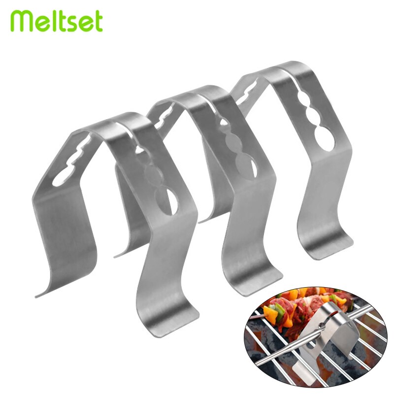 BBQ Thermometer Probe Clip Stainless Steel BBQ Smoke Thermometer Holder Kitchen Barbecue Accessories