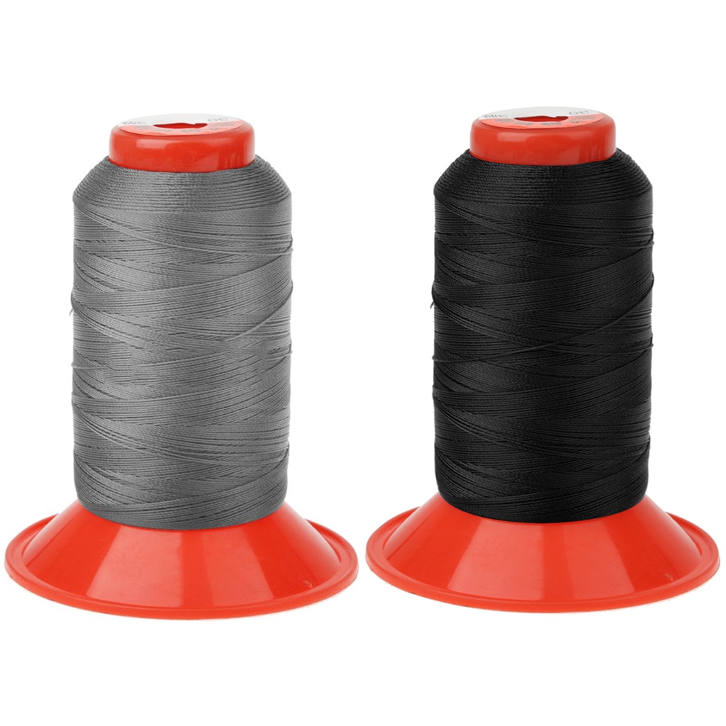 2Pcs STRONG BONDED NYLON SEWING THREAD 500 METRE SPOOL/REEL Black & Gray