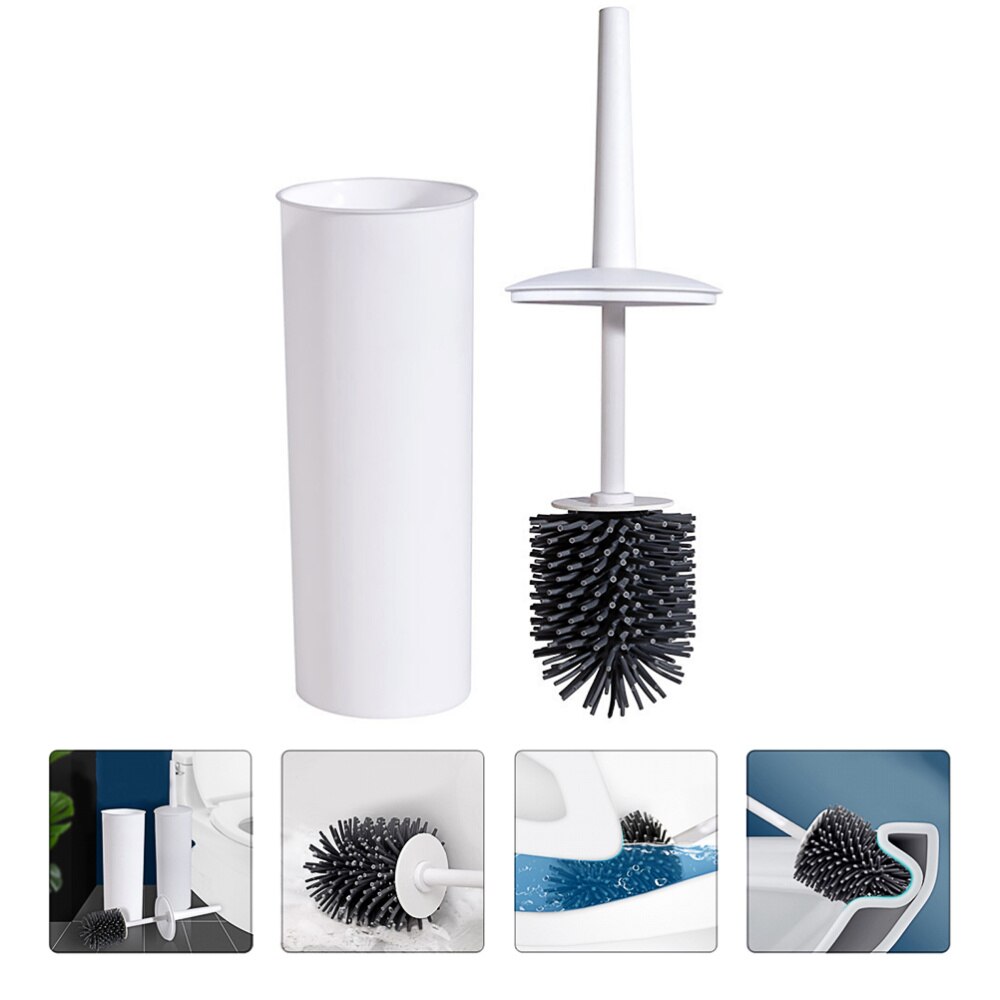 1 Set Lange Handvat Creatieve Zachte Borstel Toiletborstel En Houder Badkamer Wc Borstel Set Voor Winkel: Default Title