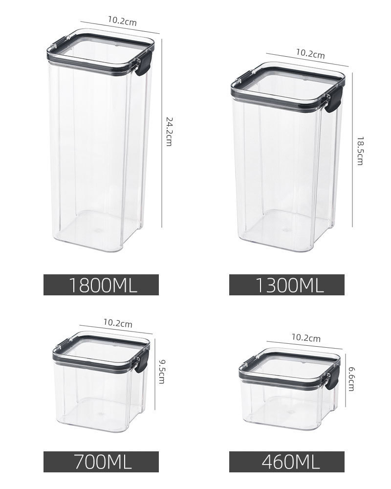Transparent Sealed Jar Airtight Food Storage Containers Kitchen Organizer Storage Box for Spices grains beans Tank Bottle