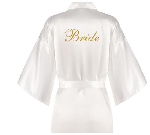 Robe de Mariée Kimono en Satin Bleu Royal avec Lettres Blanches, Vêtement de Mariage, pour Femme,